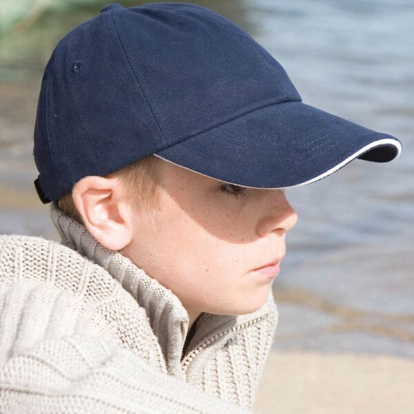Junior low-profile heavy brushed cotton cap with sandwich peak Thumbnail